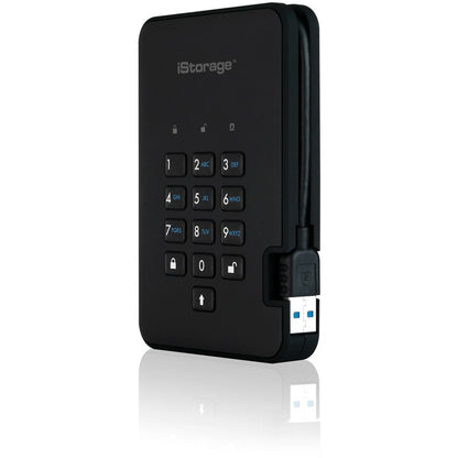 iStorage diskAshur2 1 TB Portable Hard Drive - External - Phantom Black - TAA Compliant