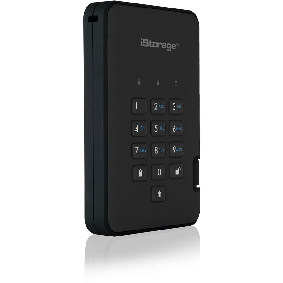 iStorage diskAshur2 1 TB Portable Hard Drive - External - Phantom Black - TAA Compliant