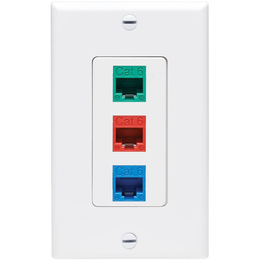 Tripp Lite Center Plate Insert, Decora Style - Vertical, 3 Ports