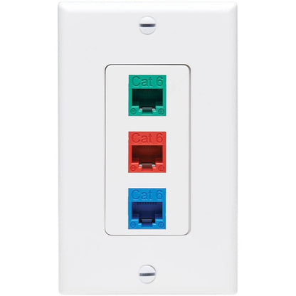 Tripp Lite Center Plate Insert, Decora Style - Vertical, 3 Ports
