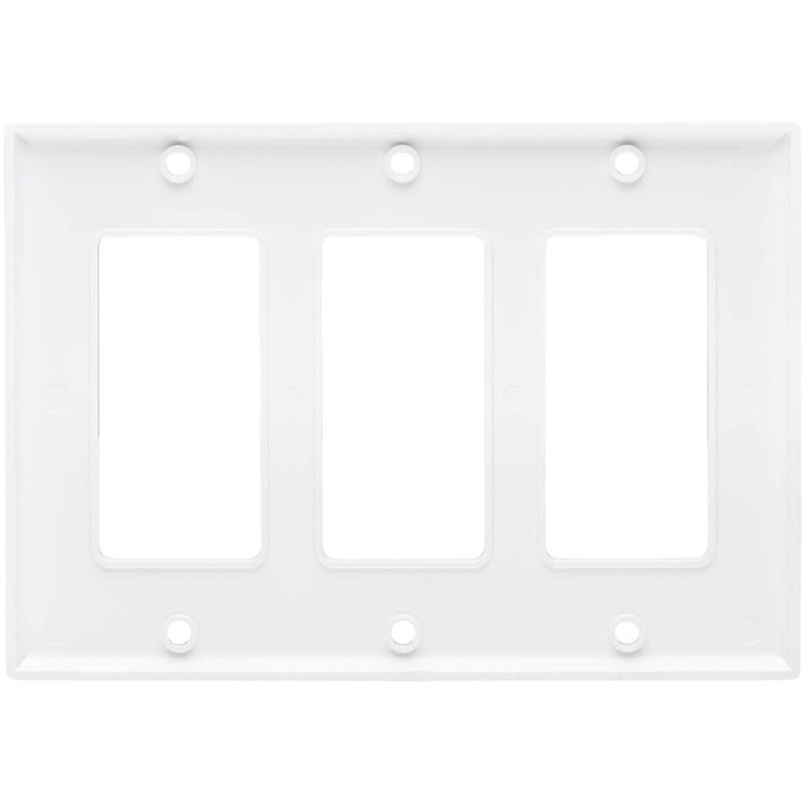Tripp Lite Triple-Gang Faceplate, Decora Style - Vertical, White