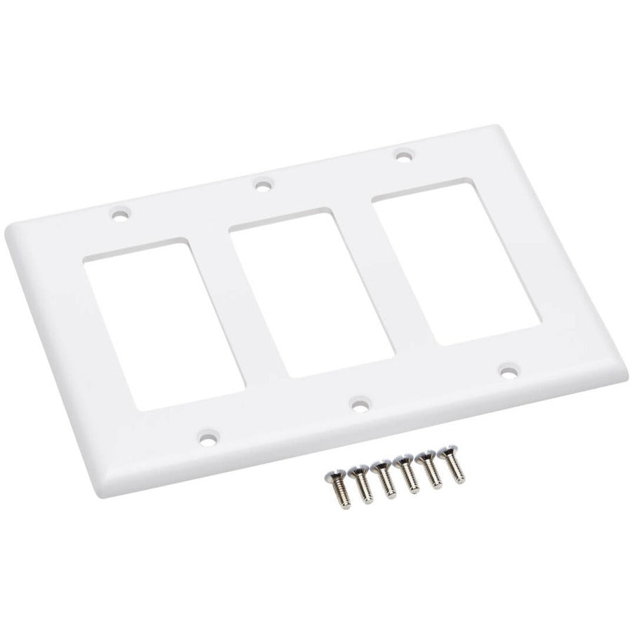 Tripp Lite Triple-Gang Faceplate, Decora Style - Vertical, White