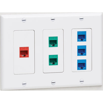 Tripp Lite Triple-Gang Faceplate, Decora Style - Vertical, White