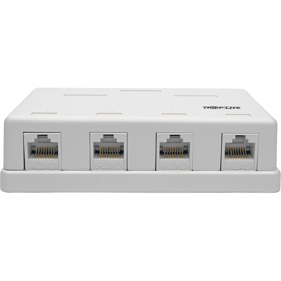 Tripp Lite Cat6 Surface-Mount Box 4-Port Unshielded 110 IDC Punchdown RJ45