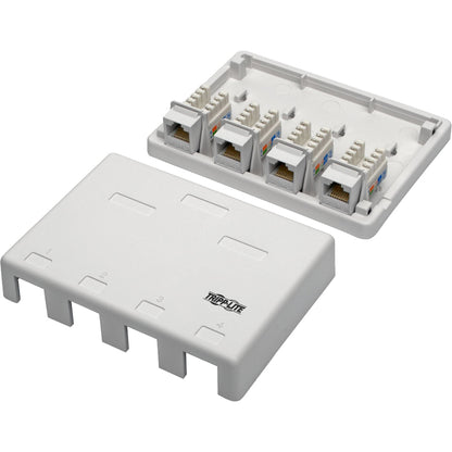 Tripp Lite Cat6 Surface-Mount Box 4-Port Unshielded 110 IDC Punchdown RJ45