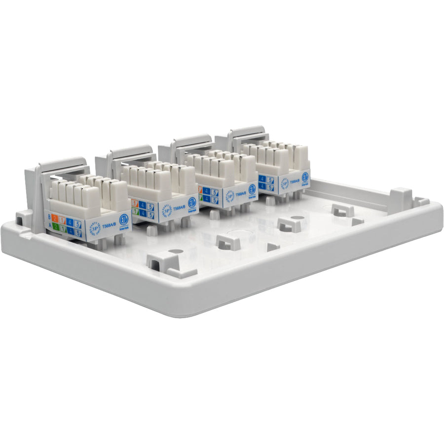 Tripp Lite Cat6 Surface-Mount Box 4-Port Unshielded 110 IDC Punchdown RJ45