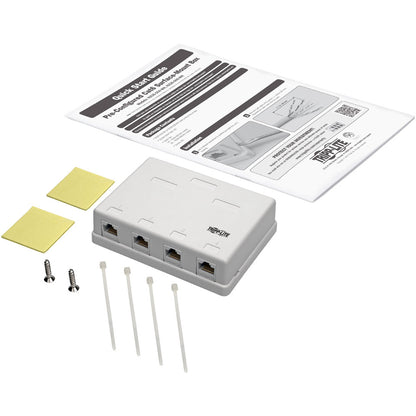 Tripp Lite Cat6 Surface-Mount Box 4-Port Unshielded 110 IDC Punchdown RJ45