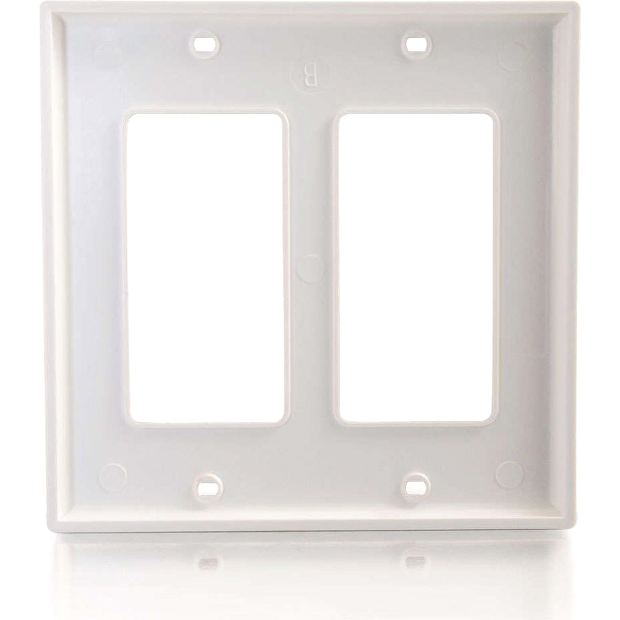 C2G Two Decorative Style Cutout Double Gang Wall Plate - White