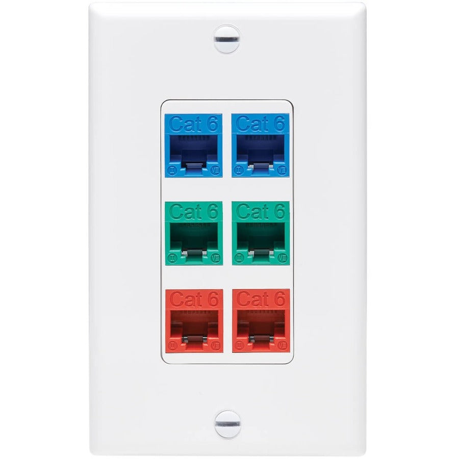 Tripp Lite Center Plate Insert, Decora Style - Vertical, 6 Ports