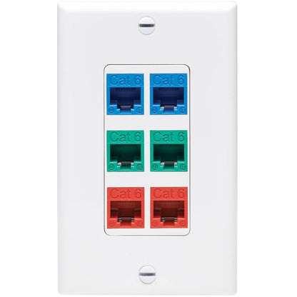 Tripp Lite Center Plate Insert, Decora Style - Vertical, 6 Ports