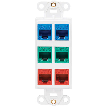 Tripp Lite Center Plate Insert, Decora Style - Vertical, 6 Ports