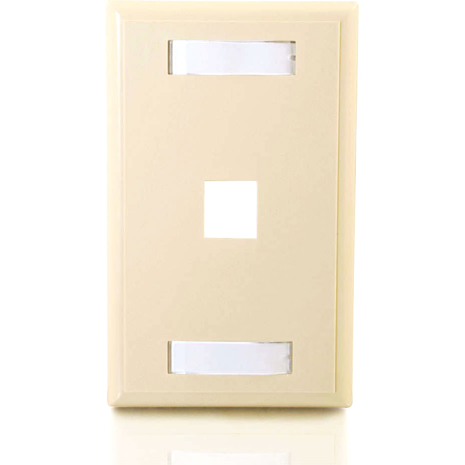 C2G 1-Port Single Gang Multimedia Keystone Wall Plate - Ivory