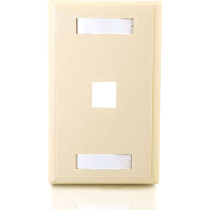 C2G 1-Port Single Gang Multimedia Keystone Wall Plate - Ivory