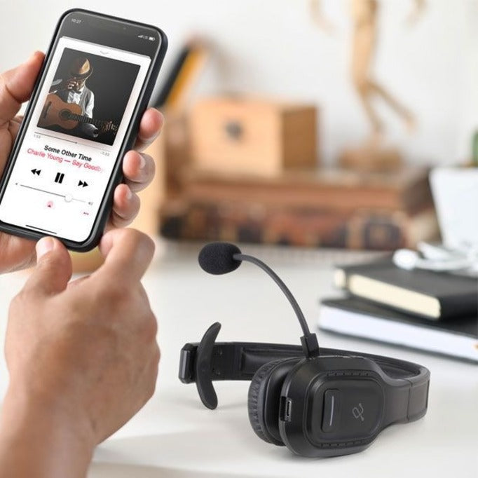 Aluratek Bluetooth Wireless Headset with Noise Cancelling Boom Microphone