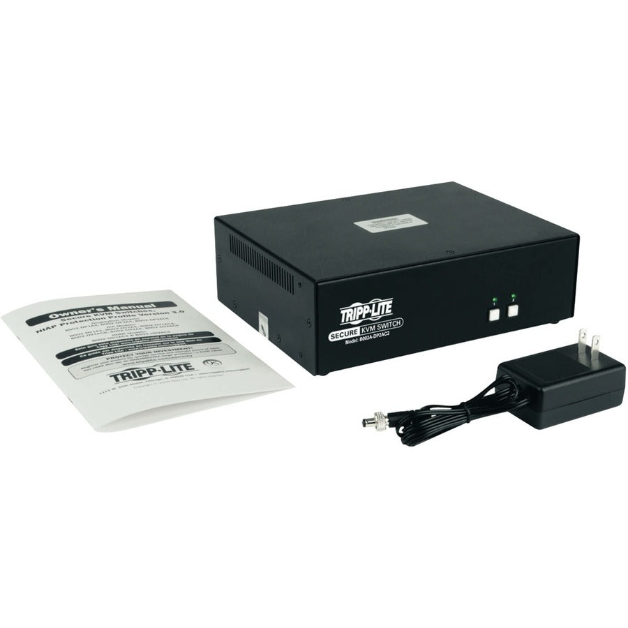 Tripp Lite Secure KVM Switch 2-Port Dual-Monitor DisplayPort 4K NIAP CAC