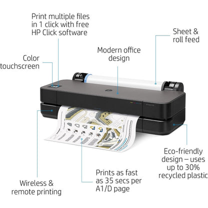 HP Designjet T200 T230 Inkjet Large Format Printer - 24" Print Width - Color