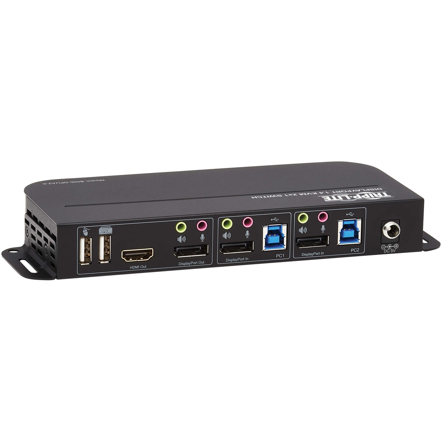 Tripp Lite DisplayPort USB KVM Switch 2-Port 4K 60Hz HDR DP 1.4 USB Cables
