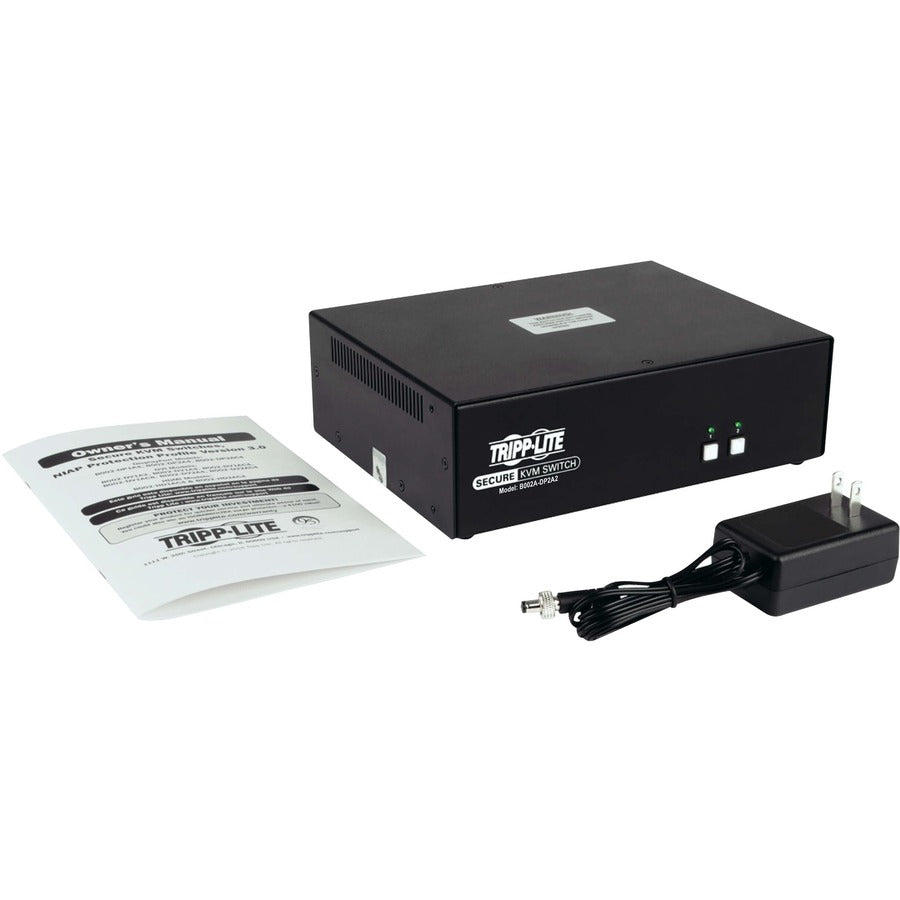 Tripp Lite Secure KVM Switch 2-Port Dual-Monitor DisplayPort 4K NIAP TAA