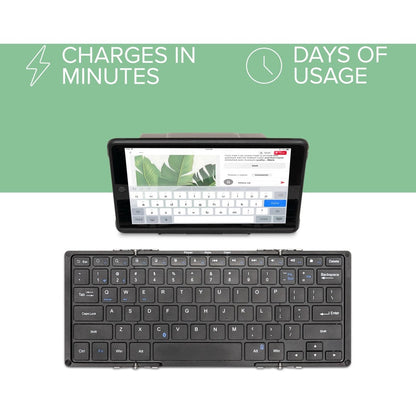 Plugable Foldable Bluetooth Keyboard Compatible with iPad, iPhones, Android, and Windows