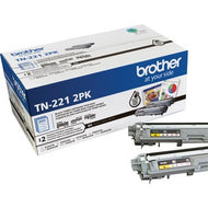 Brother Genuine Standard-Yield Black Toner Cartridge Twin Pack TN221 2PK