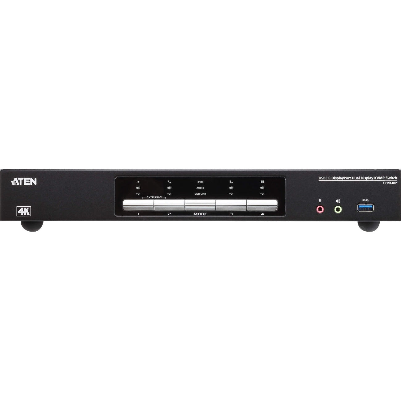 ATEN 4-Port USB 3.0 4K DisplayPort Dual Display KVMP Switch-TAA Compliant