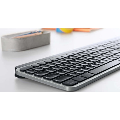 Logitech MX Keys Advanced Wireless Illuminated Keyboard for Mac, Tactile Responsive Typing, Backlighting, Bluetooth, USB-C, Apple macOS, Metal Build, Space Gray