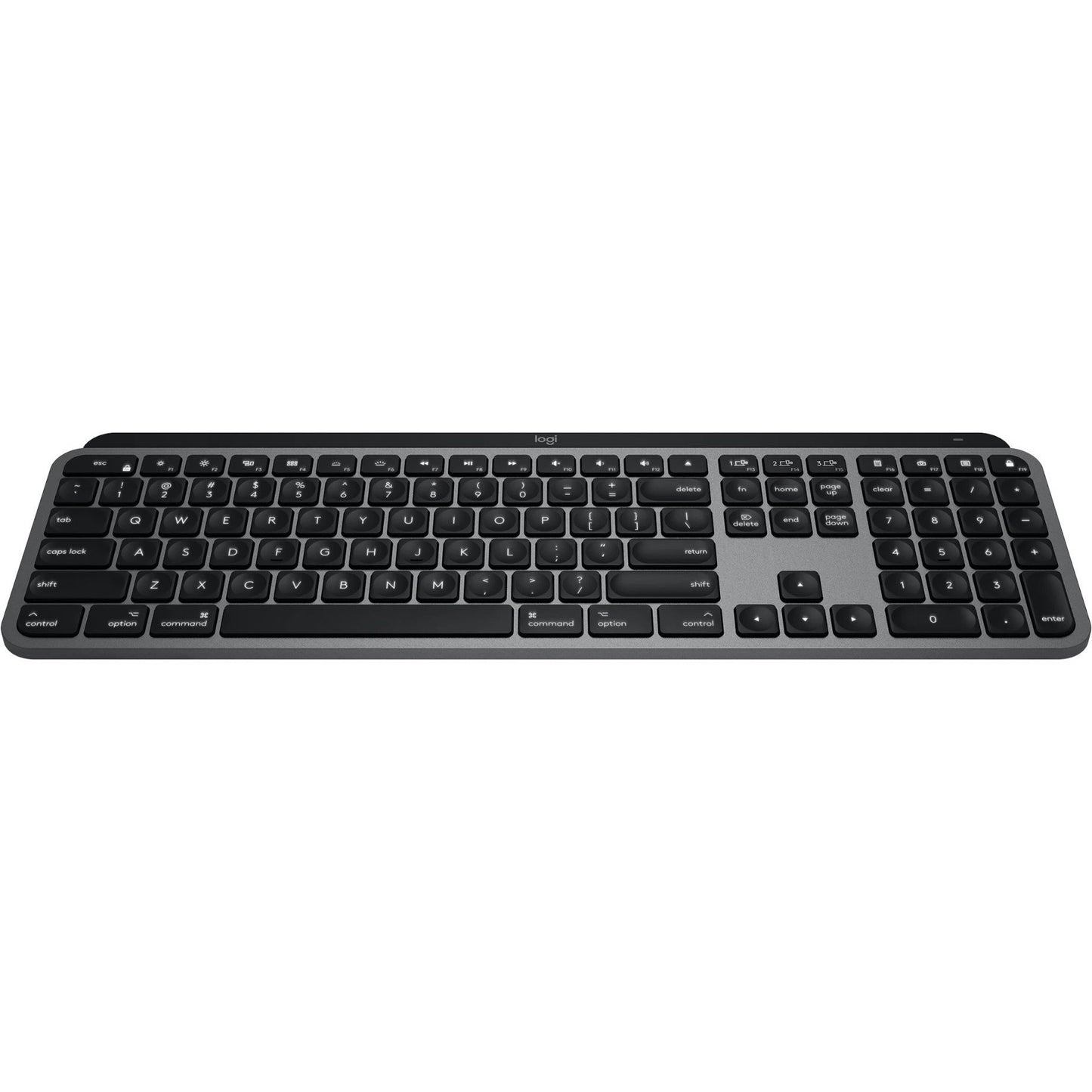 Logitech MX Keys Advanced Wireless Illuminated Keyboard for Mac, Tactile Responsive Typing, Backlighting, Bluetooth, USB-C, Apple macOS, Metal Build, Space Gray