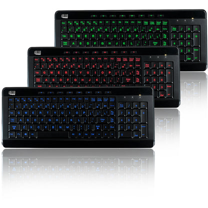 Adesso 3-Color Illuminated Compact Multimedia Keyboard