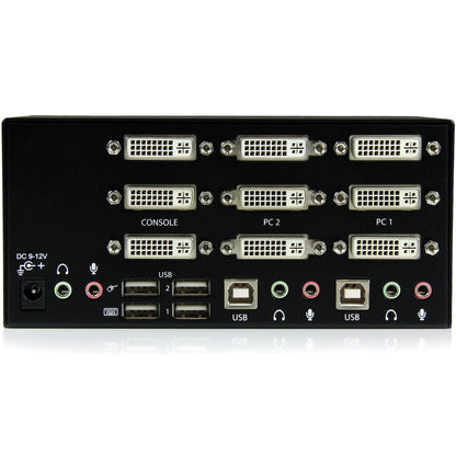 StarTech.com 2 Port Triple Monitor DVI USB KVM Switch with Audio & USB 2.0 Hub