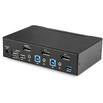 StarTech.com 2 Port DisplayPort KVM Switch - 4K 60Hz - Single Display - UHD DP 1.2 USB KVM Switch with USB 3.0 Hub & Audio - TAA Compliant