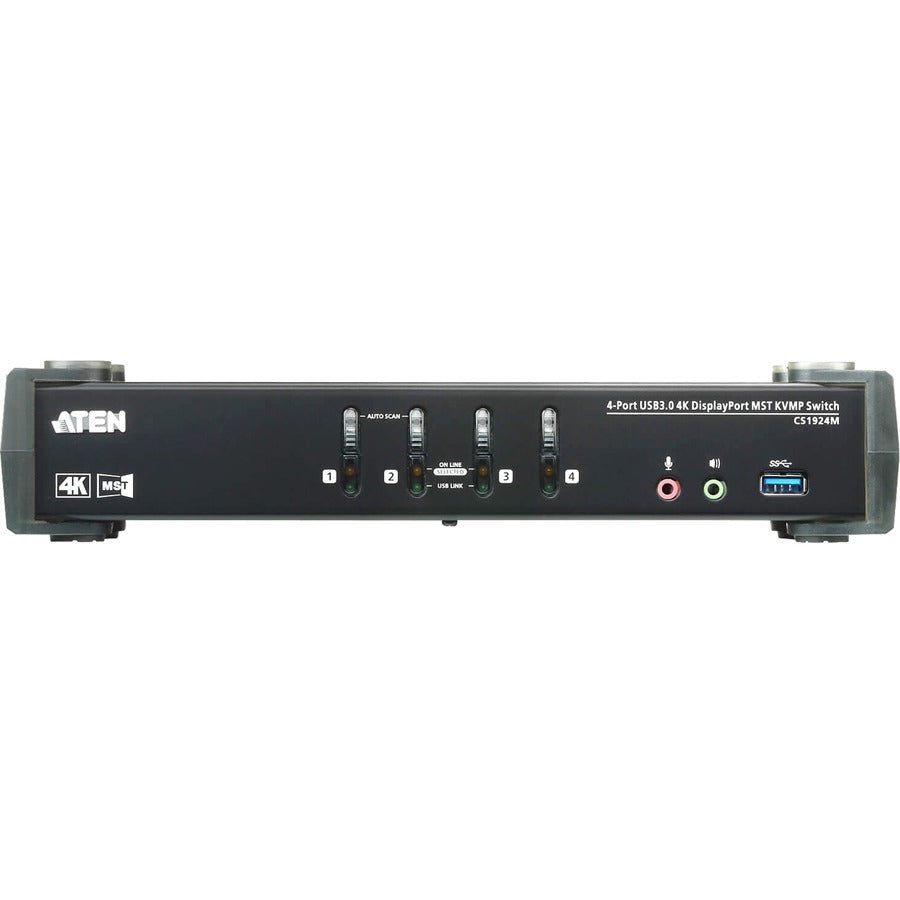 ATEN 4-Port USB 3.0 4K DisplayPort MST KVMP Switch (Cables Included)-TAA Compliant