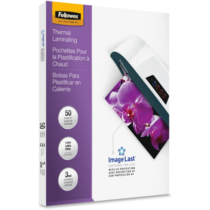 Fellowes Thermal Laminating Pouches - ImageLast&trade;, Jam Free, Letter, 3 mil, 50 pack