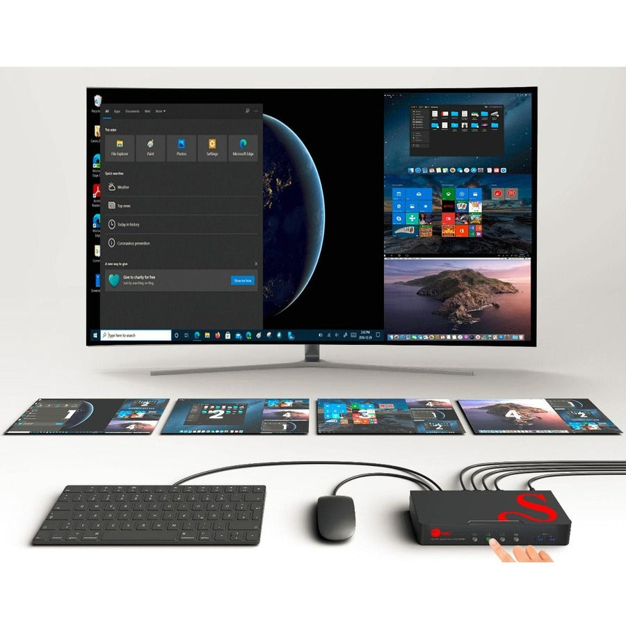 Full HD Quad-View 1080p HDMI KVM Switch MultiView Processor - TAA Compliant