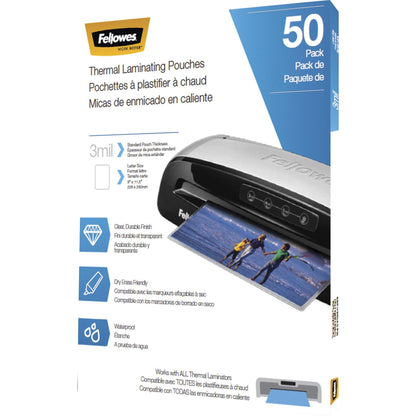 Fellowes Thermal Laminating Pouches - Letter, 3mil, 50 pack