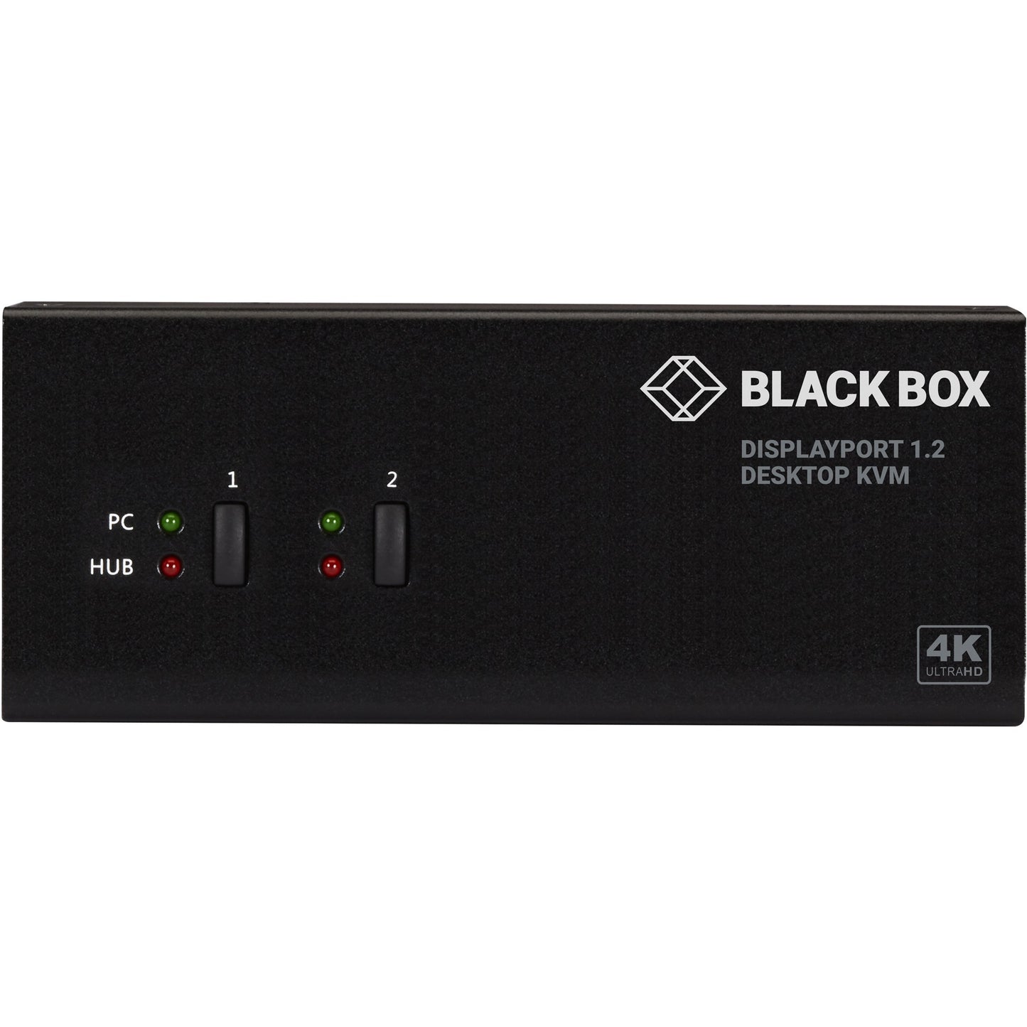 Black Box KVM Switch - Dual-Monitor, DisplayPort 1.2, 4K 60Hz, USB 3.0 Hub, Audio