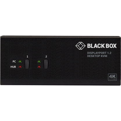 Black Box KVM Switch - Dual-Monitor, DisplayPort 1.2, 4K 60Hz, USB 3.0 Hub, Audio