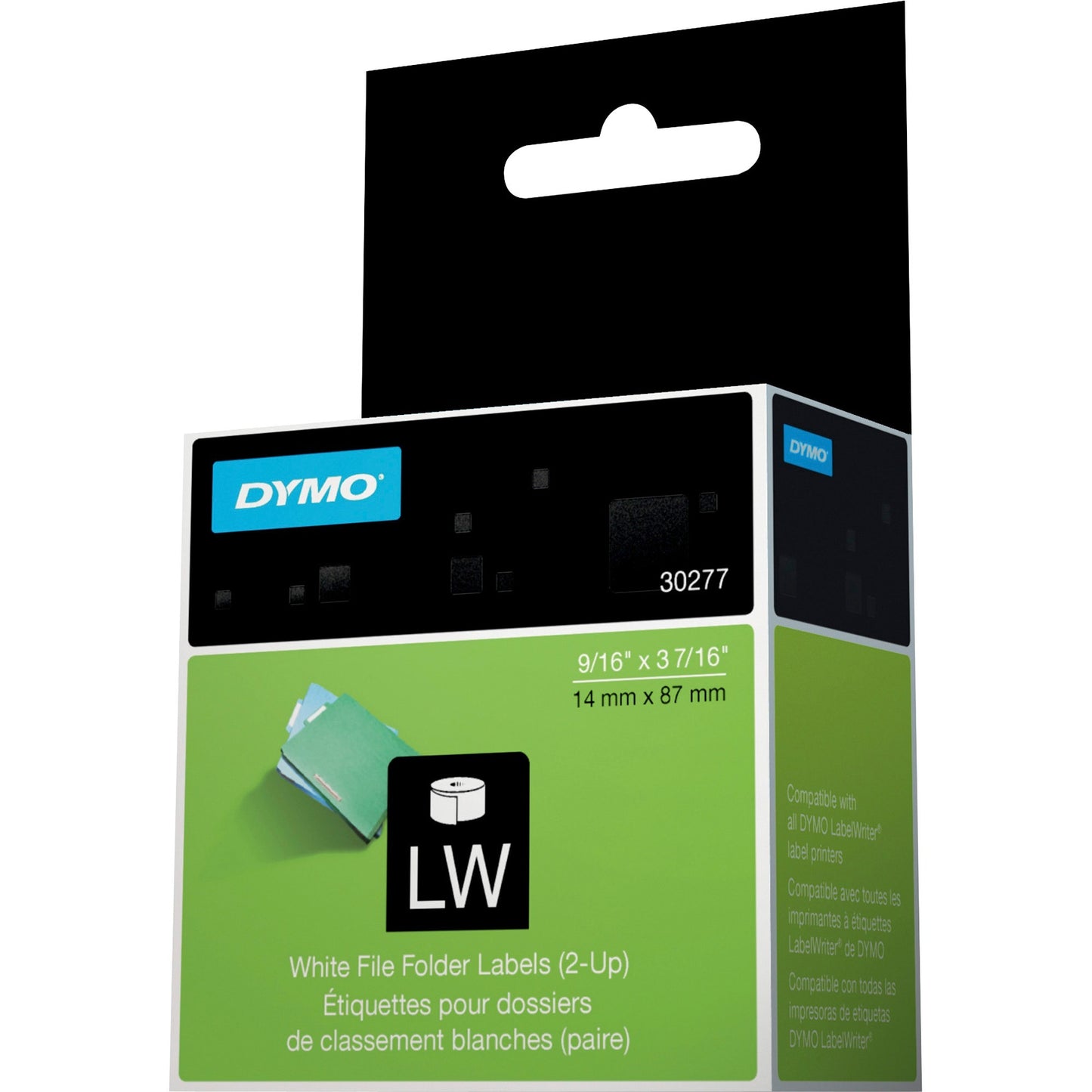 Dymo White 2-Up File Folder Labels