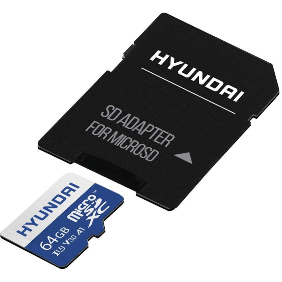 Hyundai 64GB microSDXC UHS-I Memory Card with Adapter, 90MB/s (U3) 4K Video, Ultra HD, A1, V30