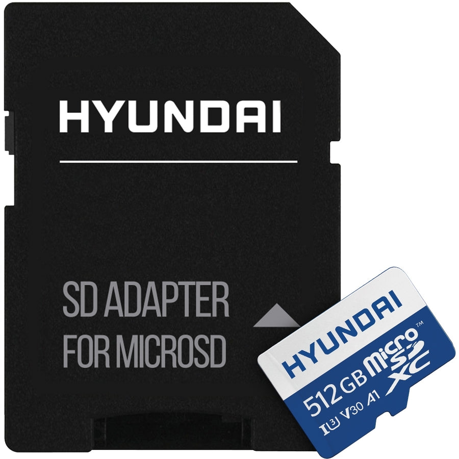 Hyundai 512GB microSDXC UHS-1 Memory Card with Adapter, 95MB/s (U3) 4K Video, Ultra HD, A1, V30