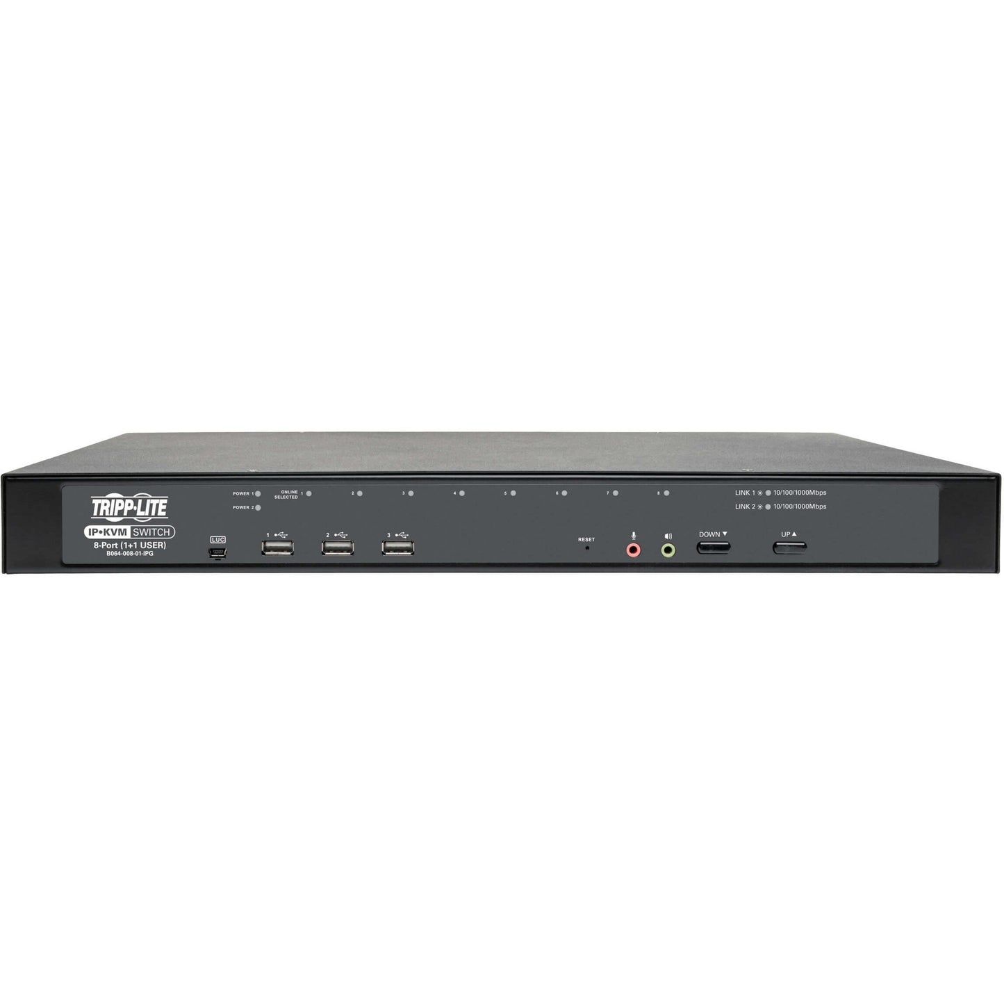 Tripp Lite Cat5 KVM Switch Over IP 8-Port w/ Virtual Media 2 Users 1URM TAA