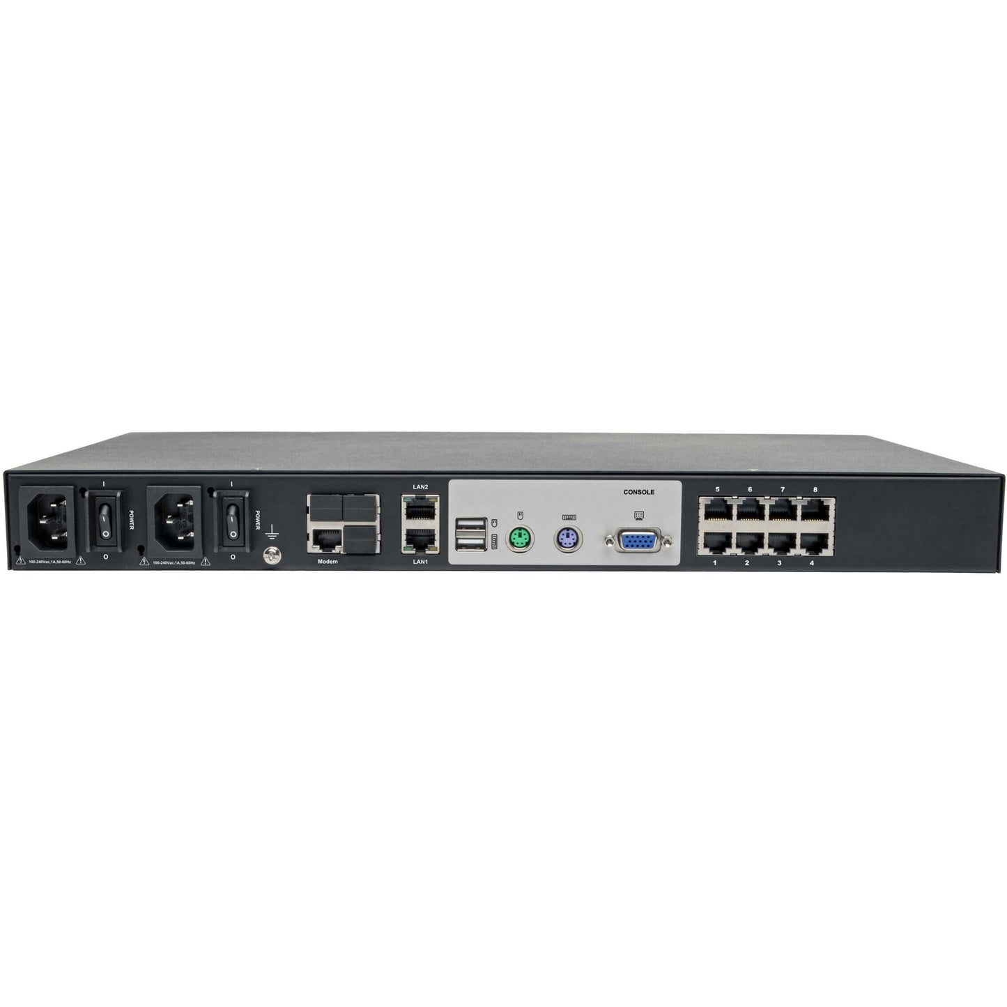 Tripp Lite Cat5 KVM Switch Over IP 8-Port w/ Virtual Media 2 Users 1URM TAA