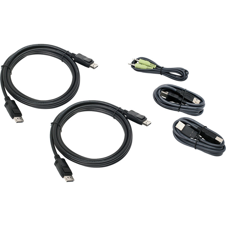 IOGEAR 10 Ft. Dual View DisplayPort, USB KVM Cable Kit with Audio (TAA)