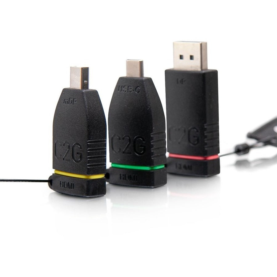 C2G Retractable Table Box 4K HDMI Adapter Ring - Color Coded mDP, DP, USB C