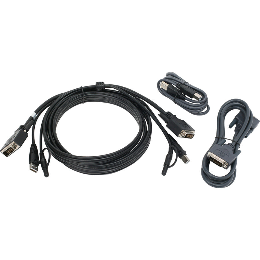 IOGEAR 10 ft. Dual View DVI, USB KVM Cable Kit with Audio (TAA)