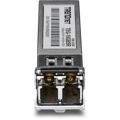 TRENDnet SFP to RJ45 10GBASE-SR SFP+ Multi Mode LC Module; TEG-10GBSR; Up to 550 m (1;804 Ft.); Hot Pluggable SFP+ Transceiver; 850nm Wavelength; Duplex LC Connector; DDM Support; Lifetime Protection
