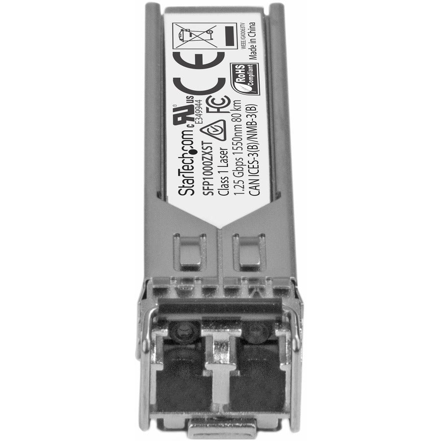 StarTech.com MSA Uncoded SFP Module - 1000BASE-ZX - 1GE Gigabit Ethernet SFP 1GbE Single Mode Fiber (SMF) Optic Transceiver - 70km DDM