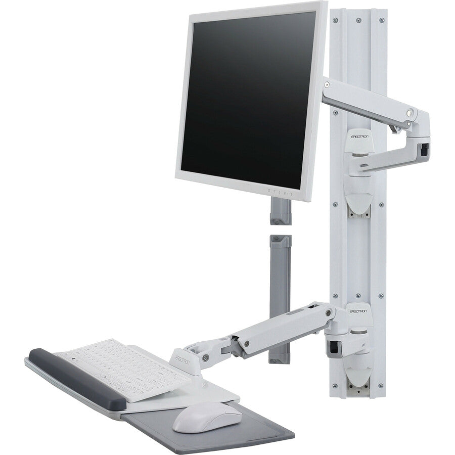 Ergotron Wall Mount Track for Keyboard, LCD Monitor, Mouse - White