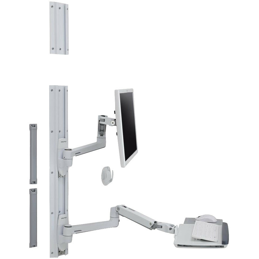 Ergotron Wall Mount Track for Keyboard, LCD Monitor, Mouse - White