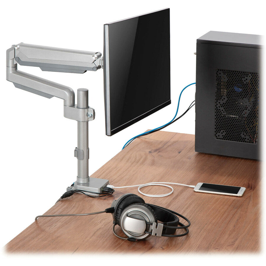 Tripp Lite Display Monitor TV Desk Mount Flex Arm Clamp USB & Audio 17"-32"