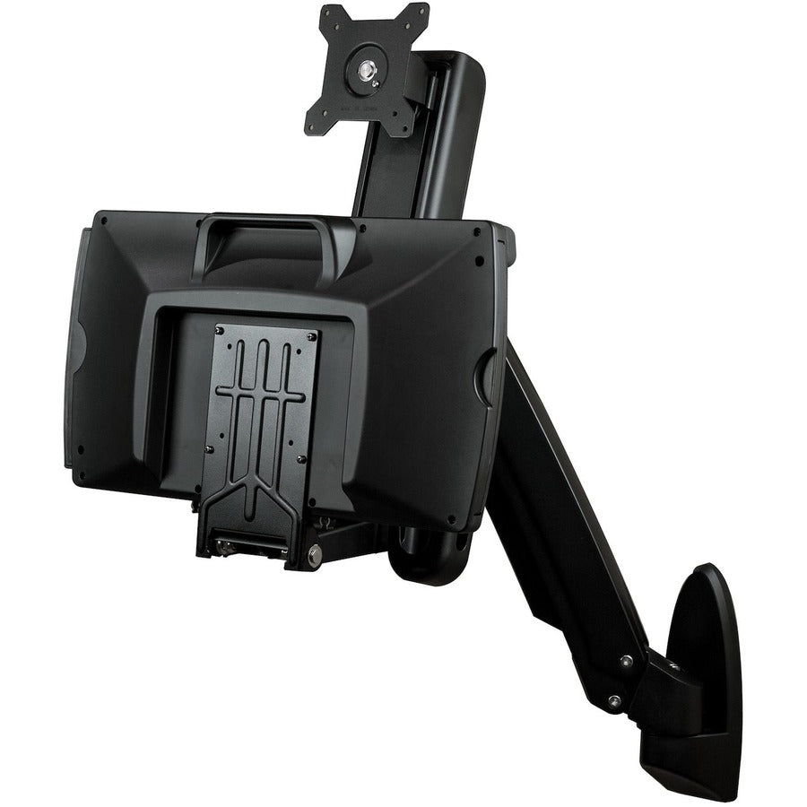 StarTech.com Wall Mount Workstation, Full Motion Standing Desk, Ergonomic Height Adjustable Monitor & Keyboard Tray Arm, For VESA Display